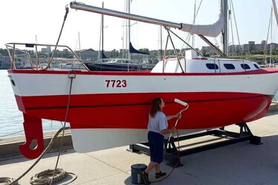 Pintar barco con pinturas antifouling